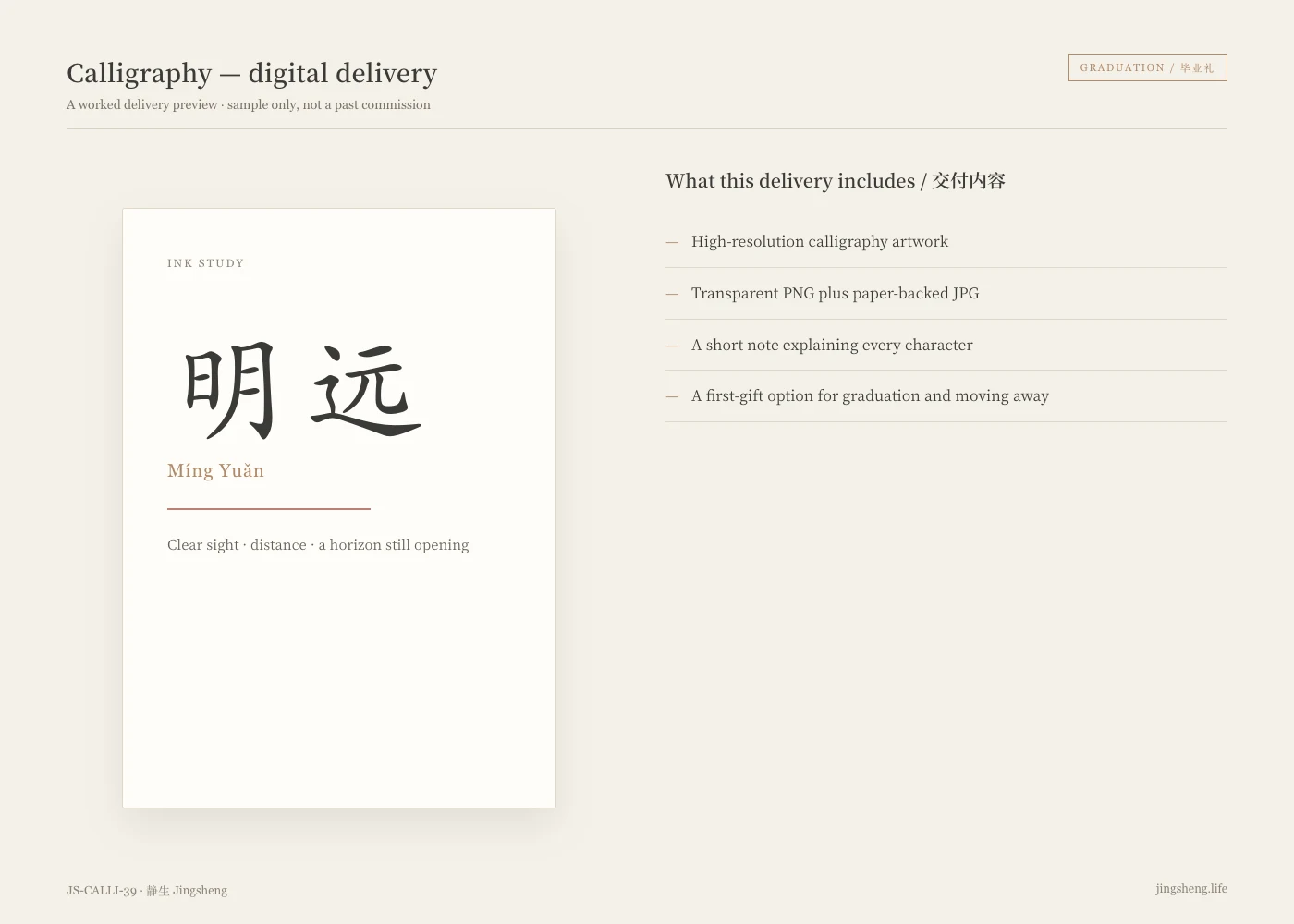 Jingsheng delivery example — JS-CALLI-39